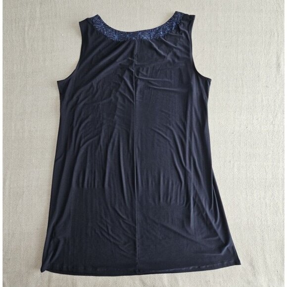 R&M Richards Woman 2 Piece Dress Suit Navy with Blue Embellishments Quiet Luxury - Picture 13 of 16